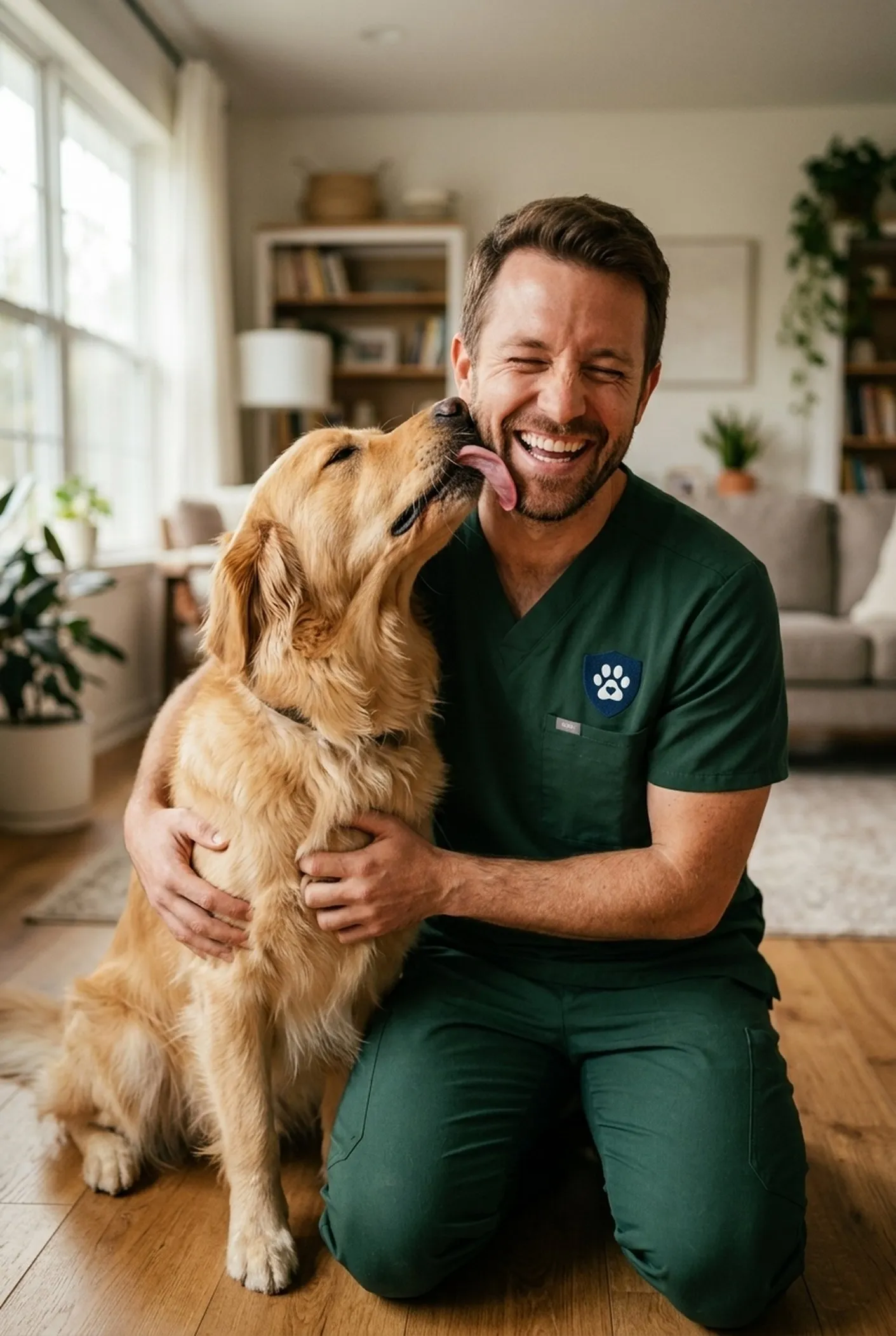 Vet with dog